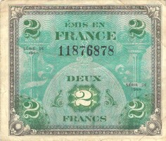 2 frank francs 1944 Franciaország katonai military 1.