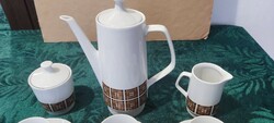 Gyönyörű állapotú, eredeti COLDITZ porcelán kávéskészlet az egykori NDK-ból (GDR), 6 személy részére