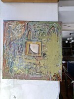 JÁK PÉTER 2025 o/v 58X 58cm "KIS HÁZAM LESZ FALUHELYEN" -