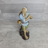 Kínai mázas kerámia halász figura