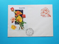 FDC (C1/2) - 1982. Rózsák blokk - (Kat.: 700.-)