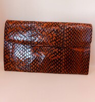 Kígyóbőr clutch, borítéktáska, vintage
