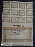 Kontrax Irodatechnikai Részvénytársaság 1 db 1000 Forintos részvénye