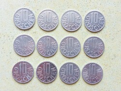 Ausztria 12 db Különböző Érme 10 Groschen 1979-1991
