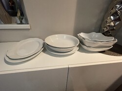 Herendi sima fehér étkészlet tálaló szettje