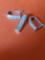 925-ös sterling ezüst cirkonia köves francia kapcsos fülbevaló 15mm medallal 22mm/szett/