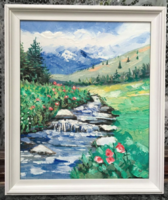 The Light of the Mountains, a Contemporary Oil Painting [Papp Tünde]