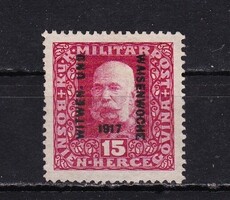 1917 Bosnia Herzegovina 15 Ferenc József Felülnyomott Postatiszta Bélyeg