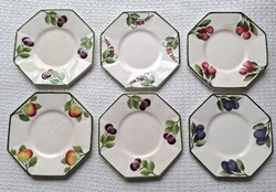 Vintage Villeroy & Boch fajansz süteményes tányérok, 6db