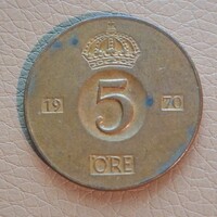 Svédország 5 öre, 1970