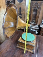 Antik tölcséres gramofon “Tóth József, Szeged”