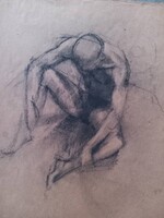 Eszter Rékassy, Rare Charcoal or Pencil Drawing