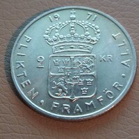 Svédország 2 Korona, 1971