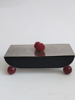 Nagyon ritka Bauhaus/Art Deco asztali fedeles fém dobozka
