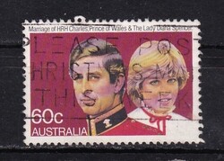 1981 Ausztrália 60c Károly herceg és Lady Diana Spencer Esküvője Pecsételt Bélyeg