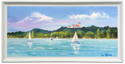 Tihany partjainál c. Balaton olajfestmény [Papp Tünde]