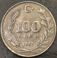 Törökország 100 török Font, 1987.