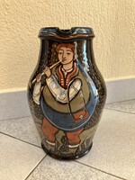 Swiss Folk Ceramic Jug