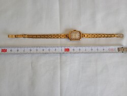 Watch wristwatch 051 - Russian mechanical wind-up, retro, 22x15mm, gold-plated parts