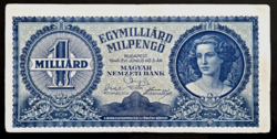 Vágáshibás! Egymilliárd Milpengő 1946, EF.