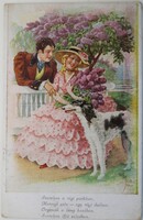 Képeslap, Antik szerelmes képeslap – romantikus grafika és vers 1956 (K104)
