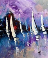 “Regatta” / large-sized contemporary sailing painting