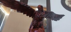 Hand-carved wooden eagle – large size, unique decor piece