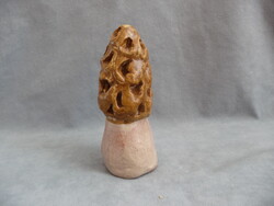 Régi kerámia figura mázas kerámia gomba figura Morchellaceae kucsmagomba kerámia ritkaság