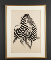 Victor Vasarely jelzéssel: Zebrák – Szerigráfia / Szitanyomat (8/250)