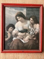 Oscar Begas (1828–1883) Caritas vagy Mutterglück / Anyai örömök korai nyomata