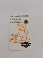 MÁV budapesti igazgatósága kártyanaptár 1985 - A tegnap kívánsága lehet a ma munkája ...
