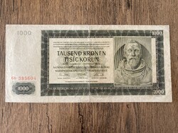 Cseh-Morva Protektorátus 1000 Korona 1942 F