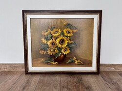 Györgyi Varga Pethőné: Sunflowers / original oil painting