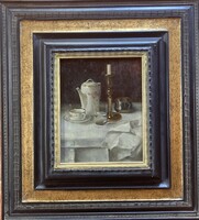 Rudolf Heverdle /1876-1931/ gyönyörű realista csendélete.