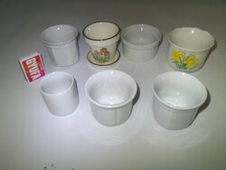 Mini porcelán kaktusz, pozsgás kaspó, virágtartó ( 7 db. )