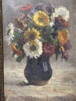János Uitz Rákosi - Bunch of Flowers..(25x35cm+)