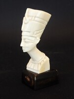 Ancient North African Exotic Bone (Horns) Nefertiti Bust on Horn Base