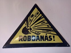 RITKA ROBBANÁS FELIRATÚ DOMBORÚ ZOMÁNC TÁBLA