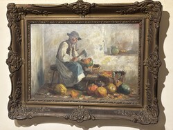 Horváth G. Andor - Preparing for Winter..(28x38+frame)