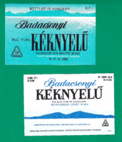 Badacsonyi Kéknyelű – wine label – 2 pcs – different – blue and white