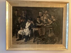 Náray Aurél  ( 1883 - 1948 ) Csárdajelenet .