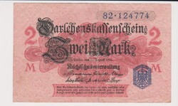 Német Birodalom 2 márka 1914  VF  fekete sorszám   /B2/