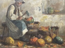 Horváth G. Andor - Preparing for Winter..(28x38+frame)
