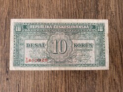 Csehszlovákia 10 Korona 1945 F+
