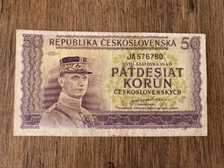 Csehszlovákia 50 Korona 1945 VF