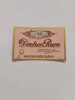 Dreher Rum beverage label 0.1 l DREHER ANTAL S.R.T. BRANDY RUM ÉS LIKŐRGYÁR KŐBÁNYA