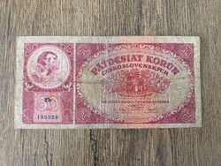 Csehszlovákia 50 Korona 1929 VG