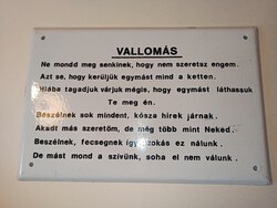KÜLÖNLEGES SZERELMI VALLOMÁS ZOMÁNC TÁBLA