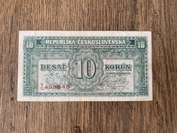 Csehszlovákia 10 Korona 1945 VF