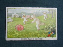 Képeslap,litho,Pauli Ebner grafika,gyerek modell,kislány,ünnep,húsvéti,1930-